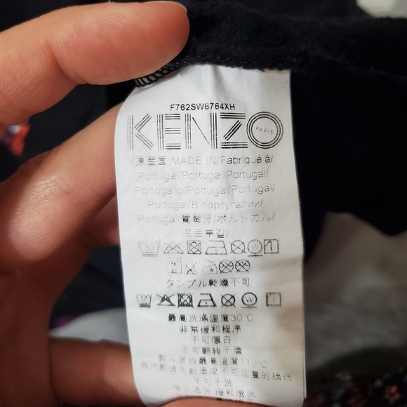 Kenzo Black Long Sleeves Crewneck Sweater with Printed Details. Embroidered. S. - Picture 4 of 13